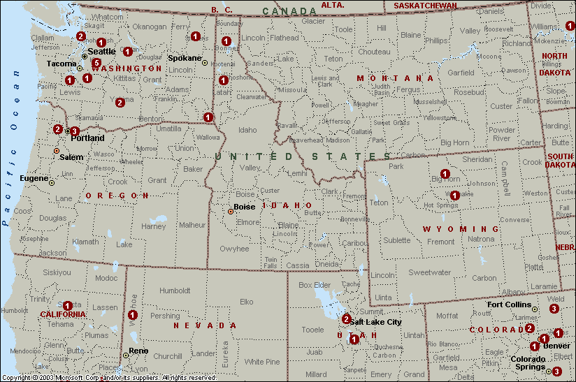 COZY Mailing List Member Distribution - Northwest
